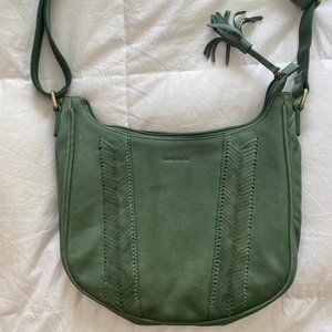 Pierre Cardin Herringbone Embossed Leather Tassle Shoulder Bag